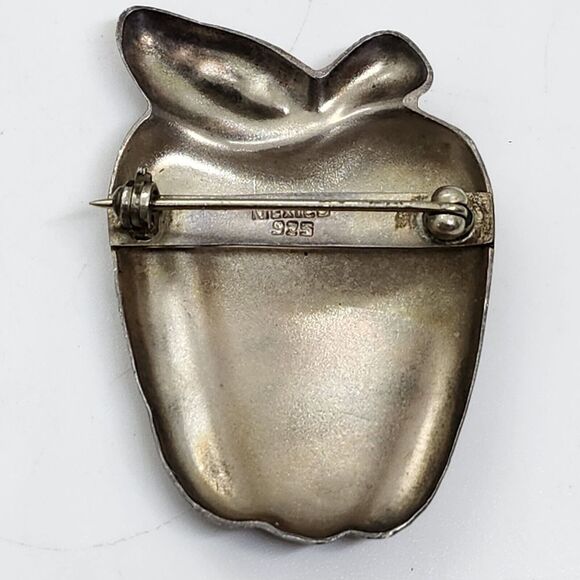 Vintage Sterling‎ Silver 925 Mexico Apple Brooch - Picture 7 of 7
